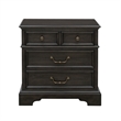 Pemberly Row 3 Drawer Nightstand in Brown Velvet Wood Finish