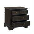 Pemberly Row 3 Drawer Nightstand in Brown Velvet Wood Finish