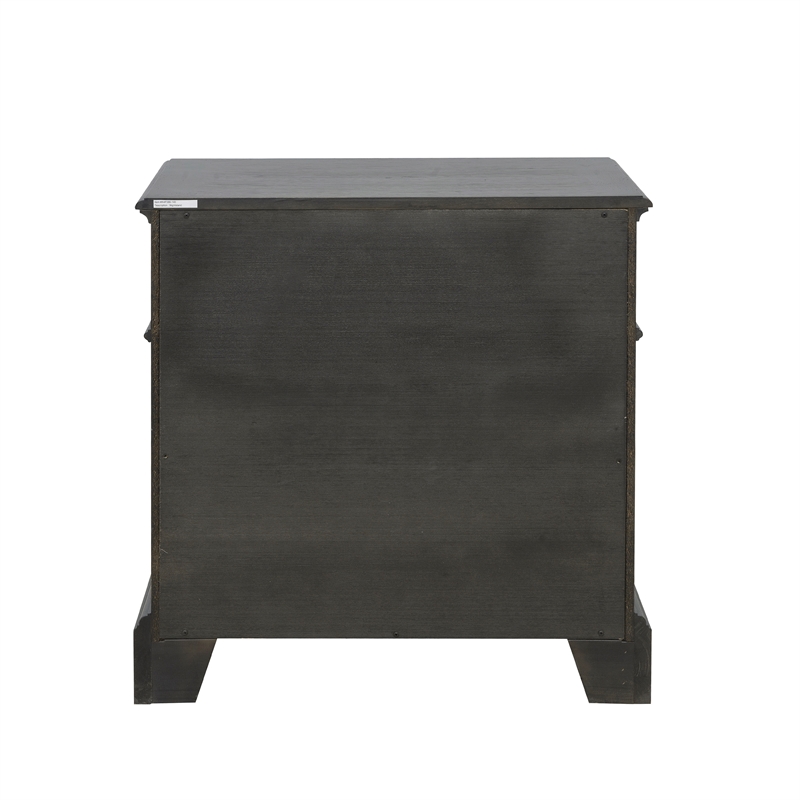 Pemberly Row 3 Drawer Nightstand in Brown Velvet Wood Finish
