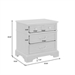 Pemberly Row 3 Drawer Nightstand in Brown Velvet Wood Finish