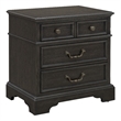 Pemberly Row 3 Drawer Nightstand in Brown Velvet Wood Finish