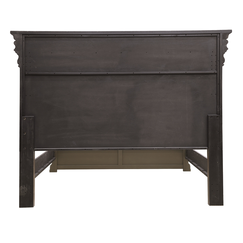 Pemberly Row King Bed with Chest Footboard in Brown Bark Finish