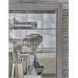Pemberly Row Sliding Door Glass Curio Cabinet in Medium Brown