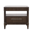 Pemberly Row Bachelor's Chest with Glass Top in Piano Brown Wood