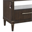 Pemberly Row Bachelor's Chest with Glass Top in Piano Brown Wood