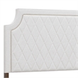 Pemberly Row Queen Upholstered Bed in White Fabric with Wood Base