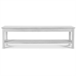 Pemberly Row Traditional Wood Dining Bench with Lower Shelf in White Finish