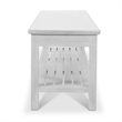 Pemberly Row Traditional Wood Dining Bench with Lower Shelf in White Finish
