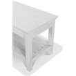 Pemberly Row Traditional Wood Dining Bench with Lower Shelf in White Finish