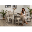 Pemberly Row Traditional Wood Dining Bench with Lower Shelf in White Finish