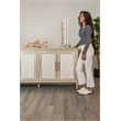 Pemberly Row 4-Door Credenza in Coastal White with Water Hyacinth Accents