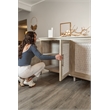 Pemberly Row 4-Door Credenza in Coastal White with Water Hyacinth Accents