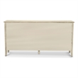 Pemberly Row 4-Door Credenza in Coastal White with Water Hyacinth Accents
