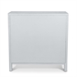 Pemberly Row 2-Door Bunching Credenza in White Wood with Grass Cloth Fronts