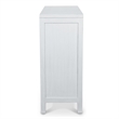 Pemberly Row 2-Door Bunching Credenza in White Wood with Grass Cloth Fronts