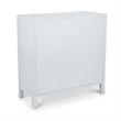 Pemberly Row 2-Door Bunching Credenza in White Wood with Grass Cloth Fronts