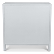 Pemberly Row 2-Door Bunching Credenza in White Wood with Grass Cloth Fronts