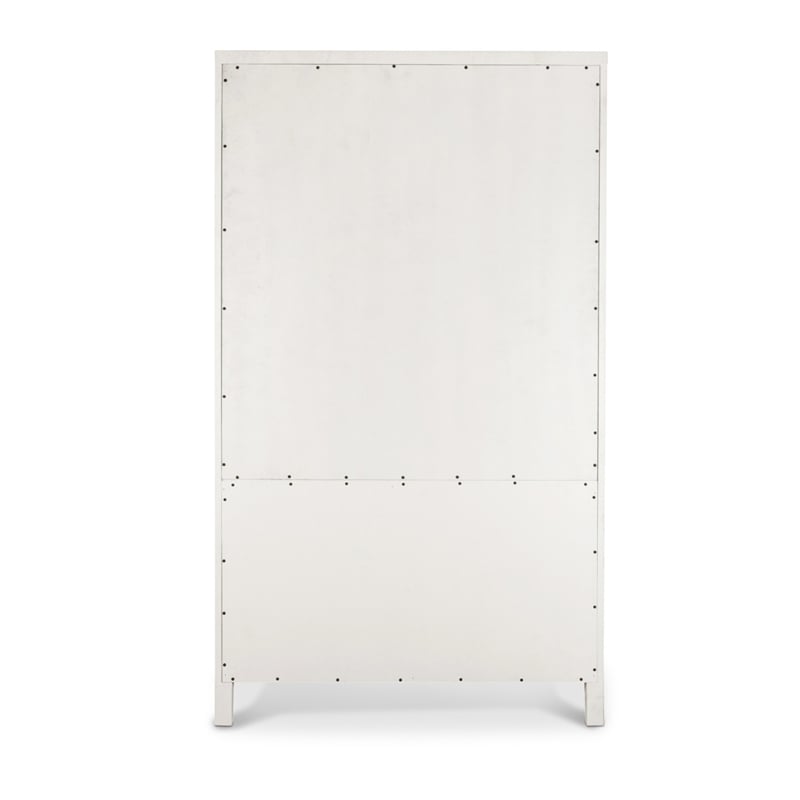 Pemberly Row White Curio Cabinet with Touch Lighting and Hardwood