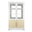 Pemberly Row White Curio Cabinet with Touch Lighting and Hardwood