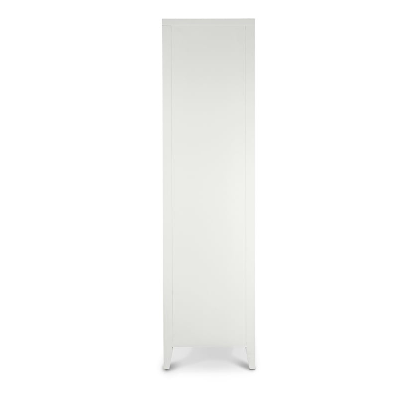 Pemberly Row White Curio Cabinet with Touch Lighting and Hardwood