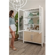 Pemberly Row White Curio Cabinet with Touch Lighting and Hardwood