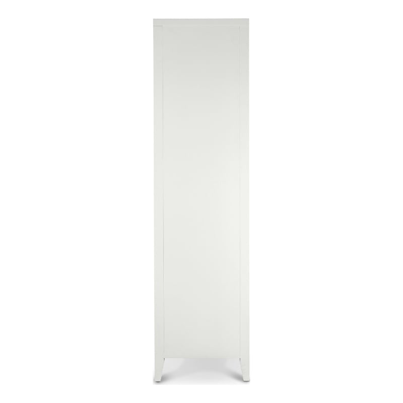 Pemberly Row White Curio Cabinet with Touch Lighting and Hardwood