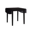 Pemberly Row 3-Piece Drop-Leaf Dining Set in Black Wood with Upholstered Chairs