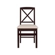Pemberly Row 3-Piece Drop-Leaf Dining Set in Black Wood with Upholstered Chairs