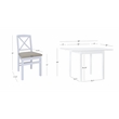 Pemberly Row 3-Piece Drop-Leaf Dining Set in White Wood with Upholstered Chairs