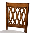 Pemberly Row Florencia Grey Fabric and Walnut Brown Wood 7-Piece Dining Set