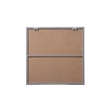 Pemberly Row Square Metal/Wood Vanity Mirror with Sleek Metal Frame in Silver