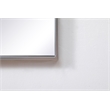 Pemberly Row Square Metal/Wood Vanity Mirror with Sleek Metal Frame in Silver