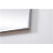 Pemberly Row Square Metal/Wood Vanity Mirror with Sleek Metal Frame in Silver