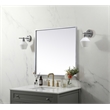 Pemberly Row Square Metal/Wood Vanity Mirror with Sleek Metal Frame in Silver