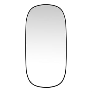 Pemberly Row Brynn 30x60&quot Oval Metal Wall Mirror in Black
