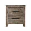Pemberly Row Misty Lodge 2-Drawer Wood Nightstand in Greige Finish