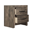 Pemberly Row Misty Lodge 2-Drawer Wood Nightstand in Greige Finish