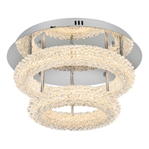 Pemberly Row 18&quot Tiered LED Metal Flush Mount in Chrome