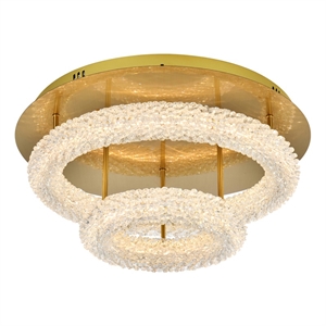 Pemberly Row 22&quot 2-Light Metal LED Flush Mount in Satin Gold