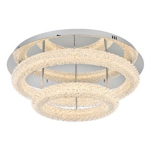 Pemberly Row 26&quot 2-Light Metal LED Flush Mount in Chrome