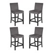 Pemberly Row Solid Wood Counter Chairs with Velvet Fabric in Gray (Set of 4)