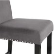 Pemberly Row Solid Wood Counter Chairs with Velvet Fabric in Gray (Set of 4)