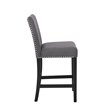 Pemberly Row Solid Wood Counter Chairs with Velvet Fabric in Gray (Set of 4)