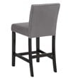 Pemberly Row Solid Wood Counter Chairs with Velvet Fabric in Gray (Set of 4)