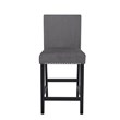 Pemberly Row Solid Wood Counter Chairs with Velvet Fabric in Gray (Set of 4)