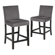 Pemberly Row Solid Rubber Wood Counter Chairs in Gray Set of 6