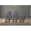 Pemberly Row Solid Rubber Wood Counter Chairs in Gray Set of 6