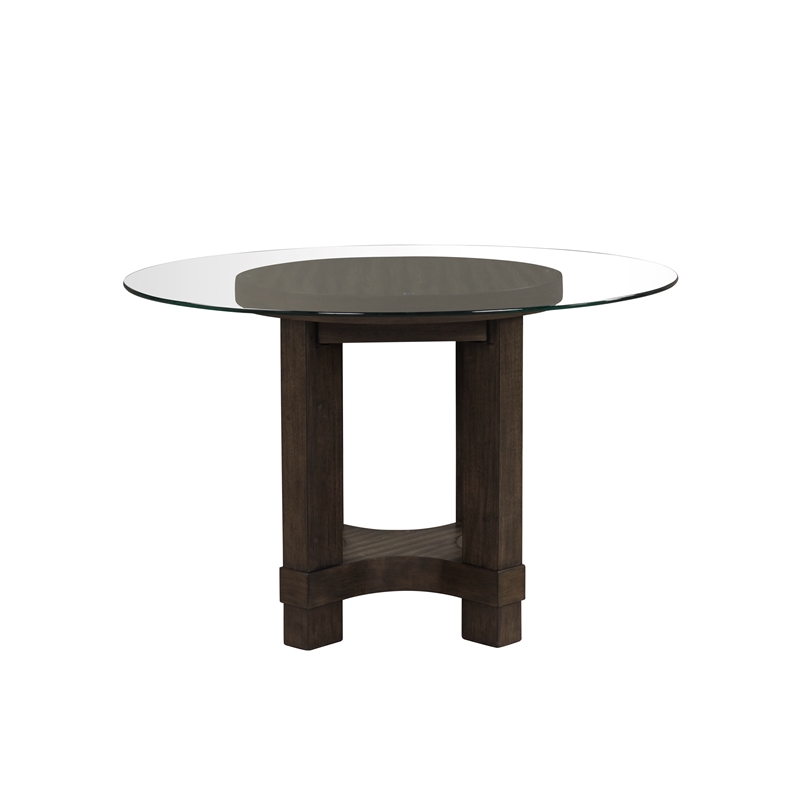 Pemberly Row 5-Piece Solid Wood Dining Set with Upholstered Seats in Walnut