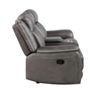 Pemberly Row Loveseat Recliner with Gray Polyester Upholstery and Console