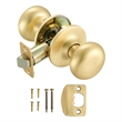 Pemberly Row Cambridge Passage Brass Door Knob in Satin Gold Classic Style